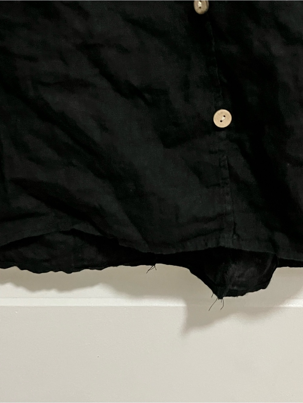 Terzo Millennio Relaxed Black Linen Button-Front Tunic - Picture 5 of 9